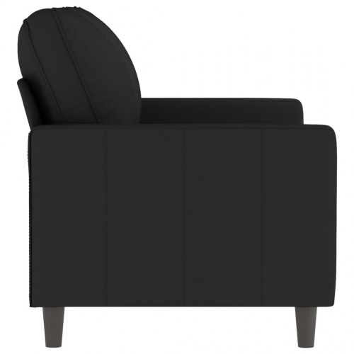 2-personers sofa i sort fløjl - sædebredde 120 cm