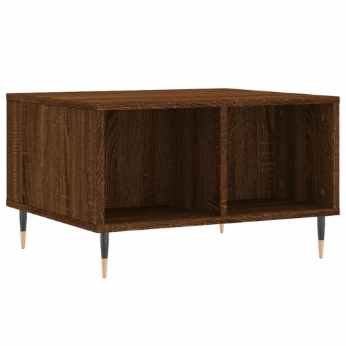 Sofabord med opbevaring 60 × 50 × 36,5 cm - brun egetræsfarve