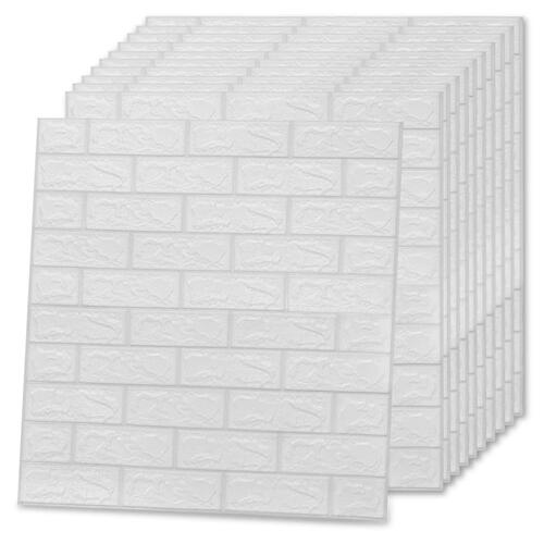 3D vægklistermærker med mursten selvklæbende 20 stk. hvid