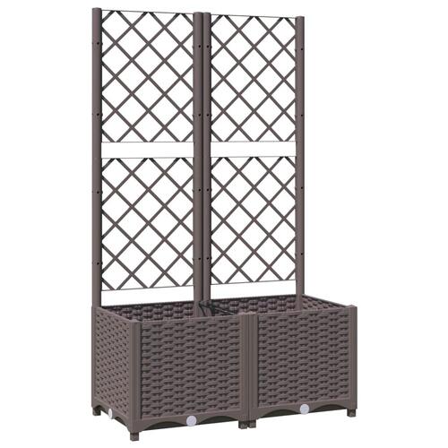 Plantekasse med espalier 80x40x136 cm PP brun