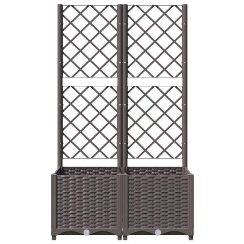 Plantekasse med espalier 80x40x136 cm PP brun