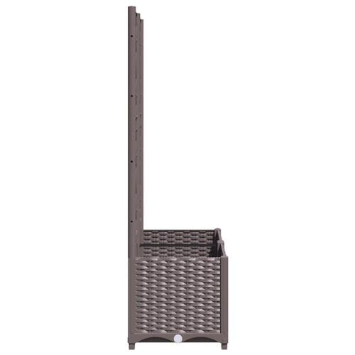 Plantekasse med espalier 80x40x136 cm PP brun