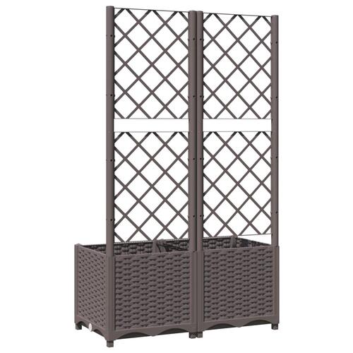 Plantekasse med espalier 80x40x136 cm PP brun