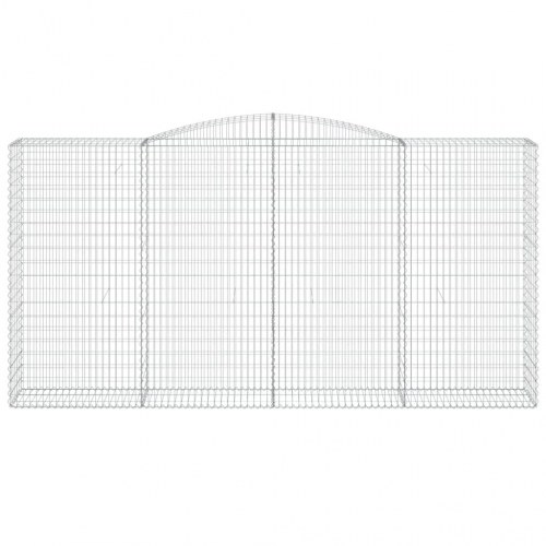 Buede gabionkurve - 4 stk. 400 × 50 × 200/220 cm i galvaniseret jern