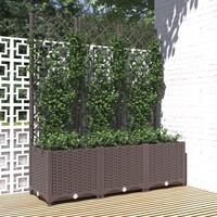Plantekasse med espalier 120x40x136 cm PP brun