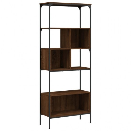 Bogreol 76x33x188,5 cm 5 hylder konstrueret træ brunt eg