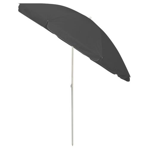 Strandparasol 240 cm antracitgrå