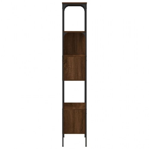 Bogreol 76x33x188,5 cm 5 hylder konstrueret træ brunt eg
