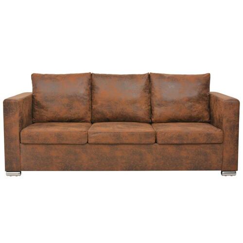 3-personers sofa 191 x 73 x 82 cm kunstigt ruskindslæder