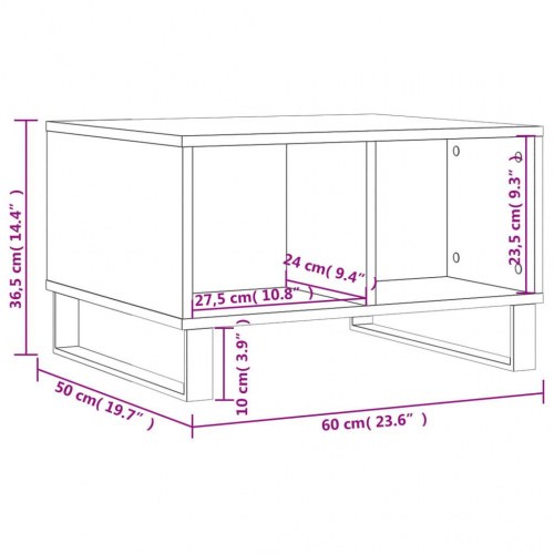 Sofabord 60x50x36,5 cm konstrueret træ sort