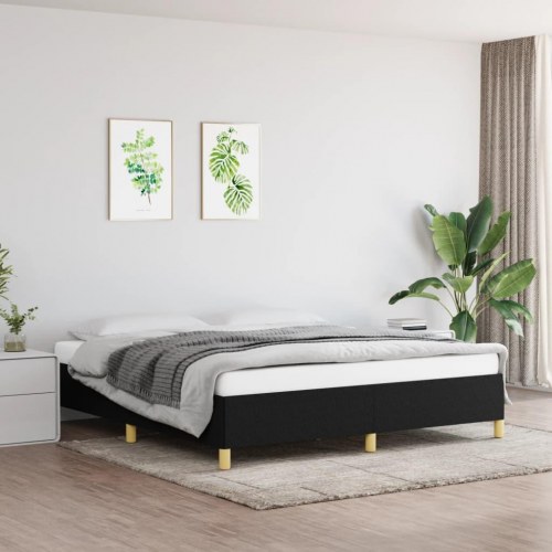 Boxspring sengeramme 160x200 cm - stof, sort
