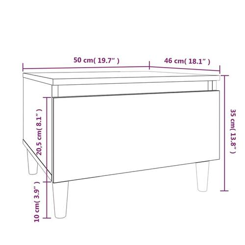 Sideborde 2 stk. 50x46x35 cm konstrueret træ sonoma-eg