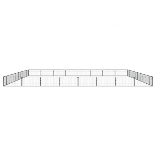 36-panels hundegård 100 × 50 cm - pulverlakeret stål, sort
