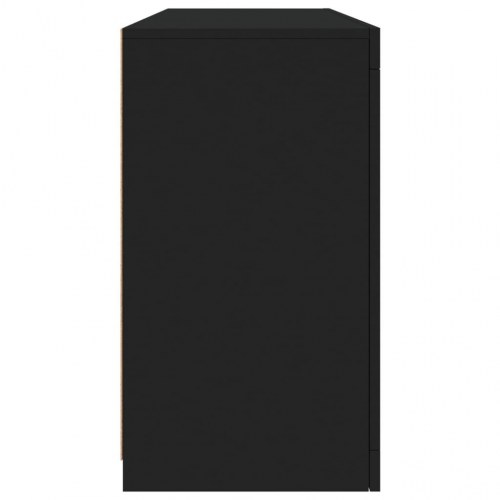 Skænk med LED-lys 142,5x37x67 cm sort