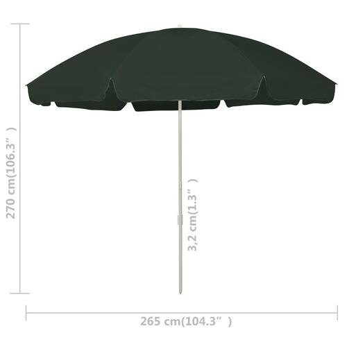 Strandparasol 300 cm grøn