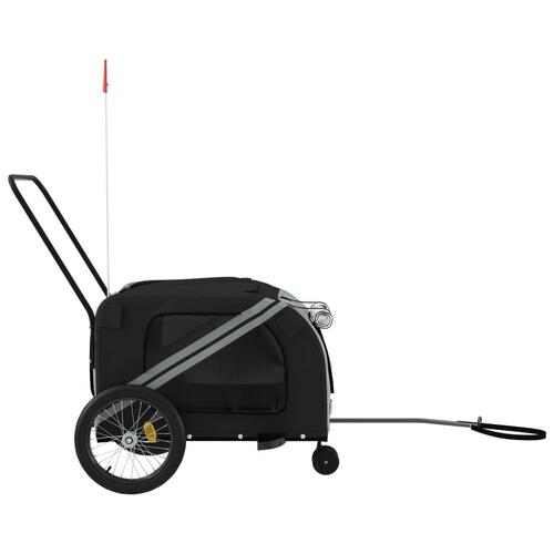 Hundetrailer til cykel oxfordstof og jern grå og sort