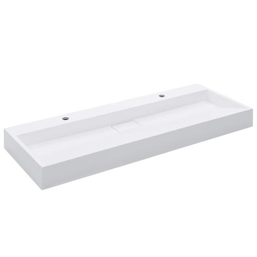 Håndvask 120 x 46 x 11 cm mineralstøbt/marmorstøbt hvid