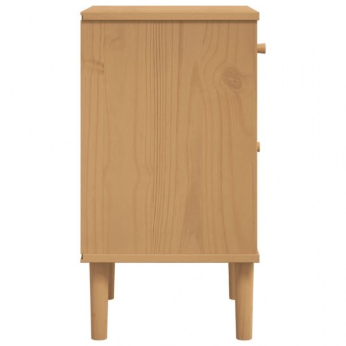 Sengebord SENJA med rattanlook - brun