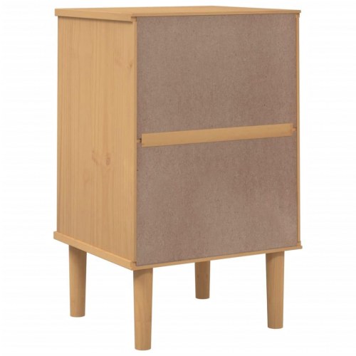 Sengebord SENJA med rattanlook - brun