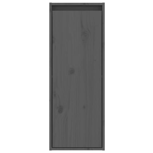 Vægskabe 2 stk. 30x30x80 cm massivt fyrretræ grå