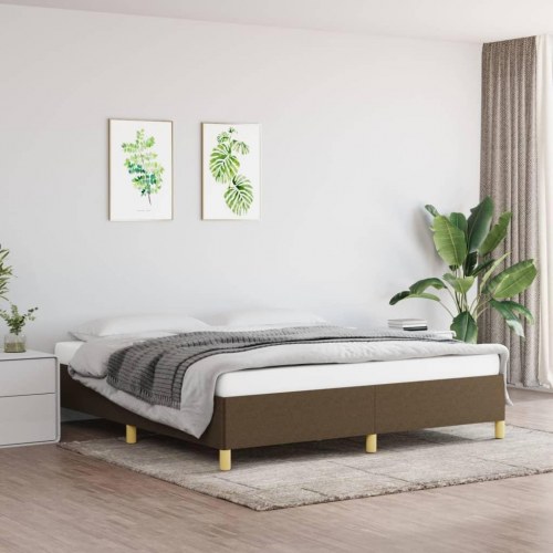 Boxspring sengeramme 160×200 cm - stof, mørkebrun