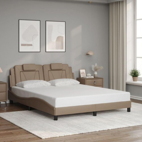 Sengeramme Viana med LED uden madras 160 x 200 cm - cappuccino
