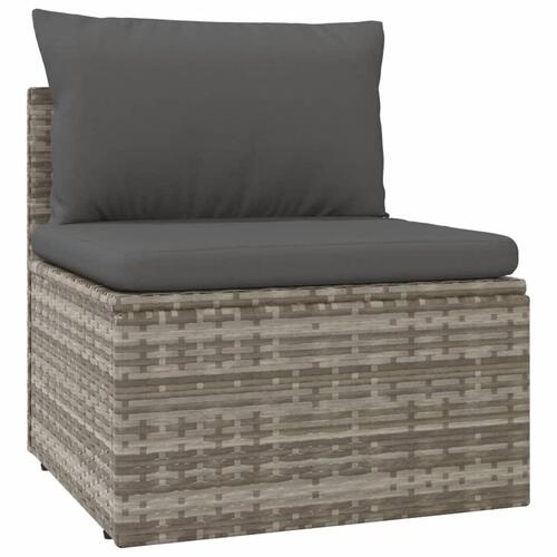 Midtermodul til havesofa med hynde 57x57x56 cm polyrattan grå