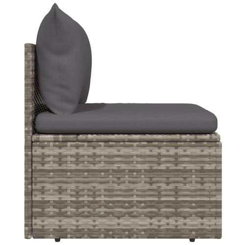 Midtermodul til havesofa med hynde 57x57x56 cm polyrattan grå