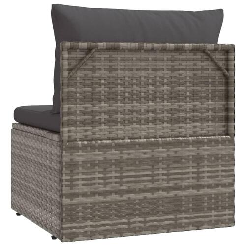 Midtermodul til havesofa med hynde 57x57x56 cm polyrattan grå