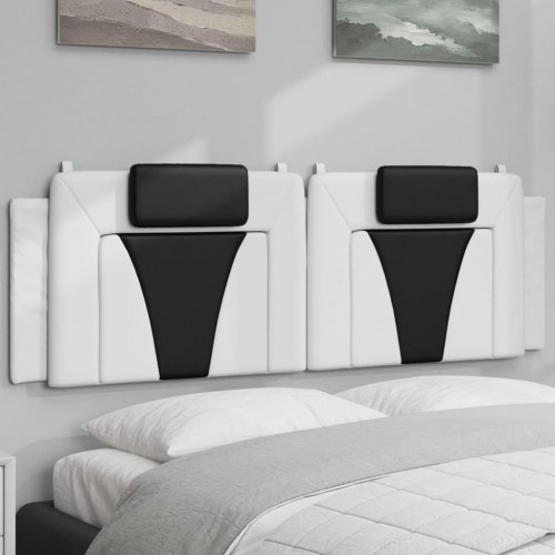 Gavlpude Viana 160 cm i kunstlæder - hvid/sort