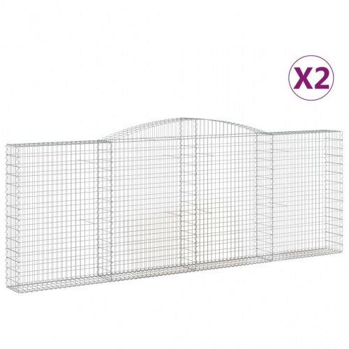 Buede gabionkurve - 2 stk. 400×30×140/160 cm i galvaniseret jern