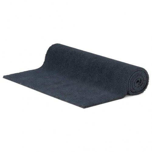 Dørmåtte 100×200 cm i tuftet coir - mørkegrå med skridsikker PVC-bagside