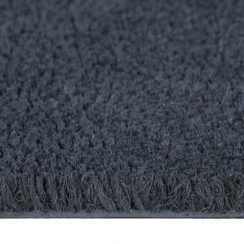 Dørmåtte 100×200 cm i tuftet coir - mørkegrå med skridsikker PVC-bagside