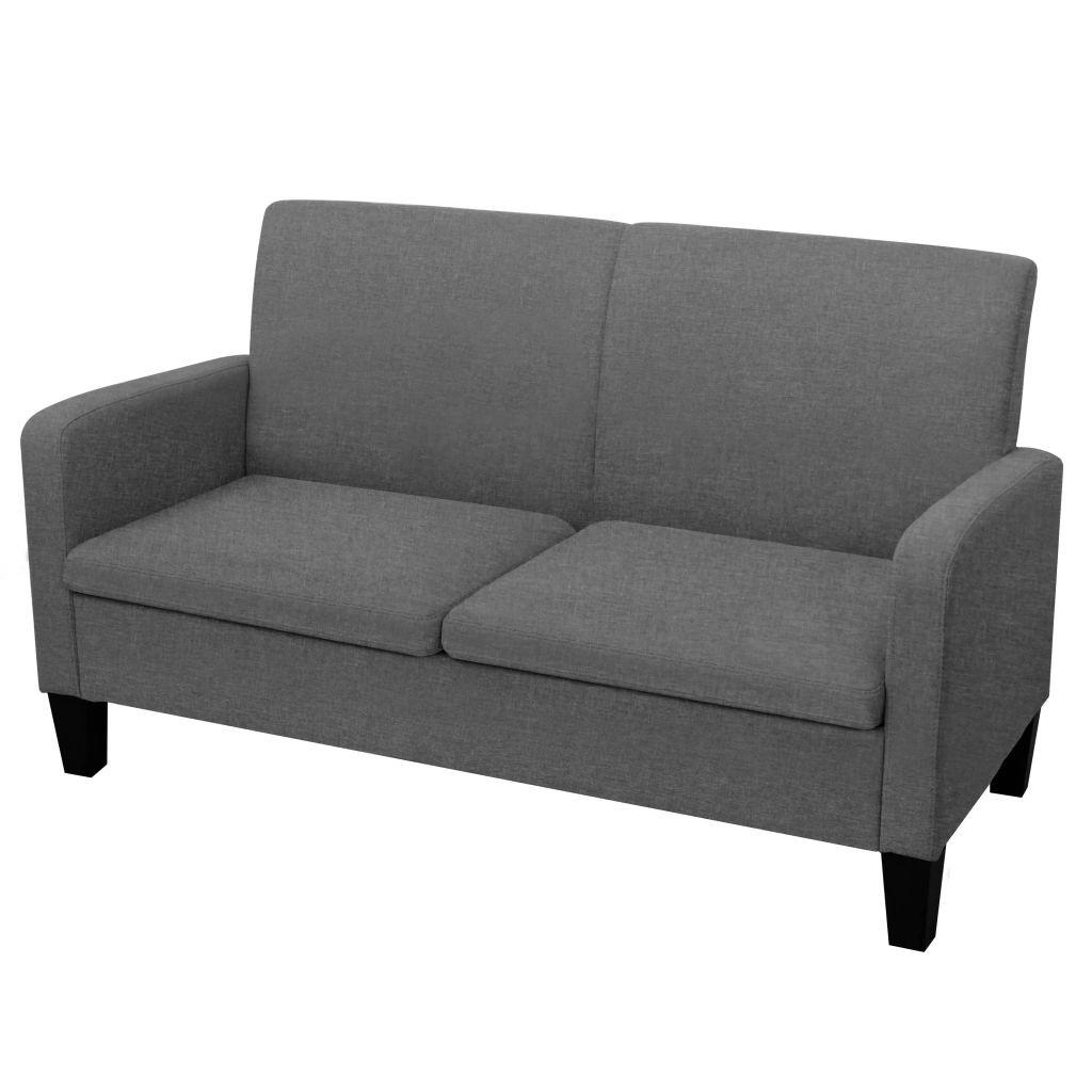 2 Personers Sofa 135 X 65 X 76 Cm Mørkegrå