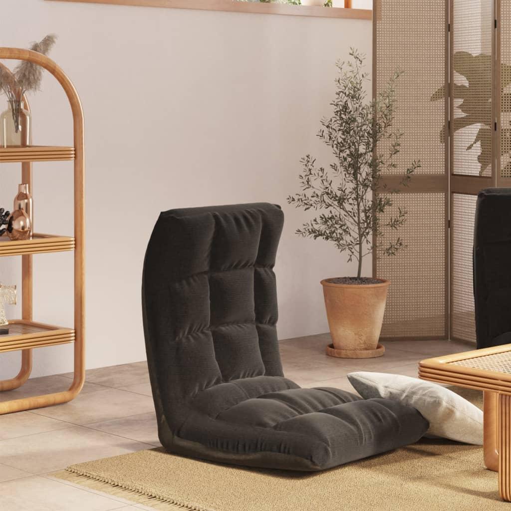 Foldbar gulvstol stof sort billede