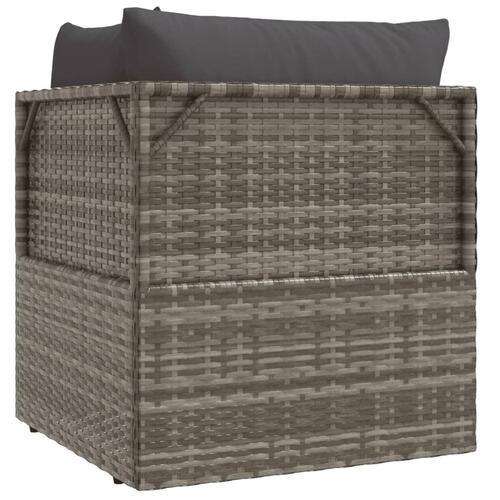 Hjørnemodul til havesofa med hynde 57x57x56 cm polyrattan grå