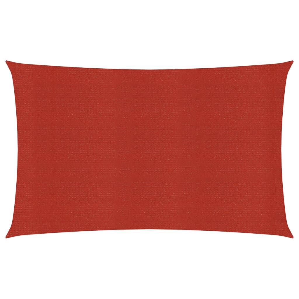 Solsejl 160 g/m² 3x6 m HDPE rød billede