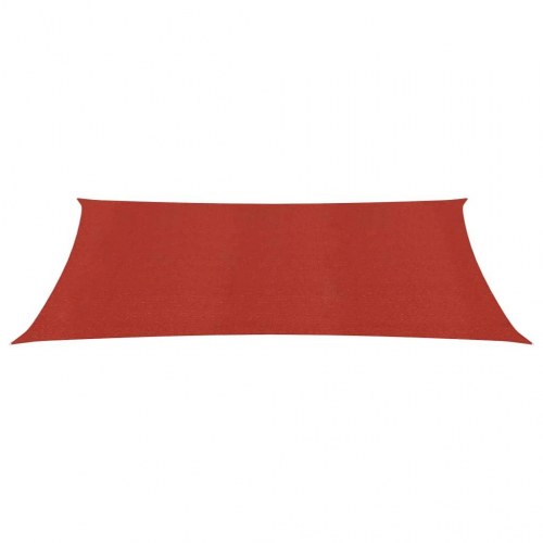 Solsejl i HDPE 3 × 6 m - rektangulært, rød, 160 g/m²