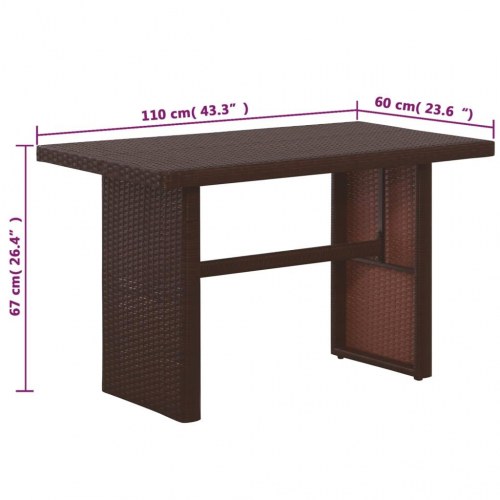 Bistrosæt 3 dele med hynder polyrattan brun