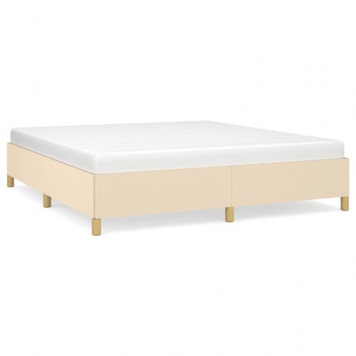 Boxspring sengeramme 160 x 200 cm i stof - cremefarvet