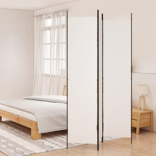 3-panels rumdeler i stof - hvid, 150 x 220 cm