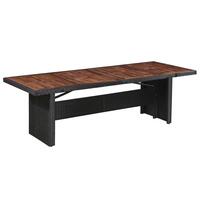 Havebord i polyrattan og massivt akacietræ 240 x 90 x 74 cm