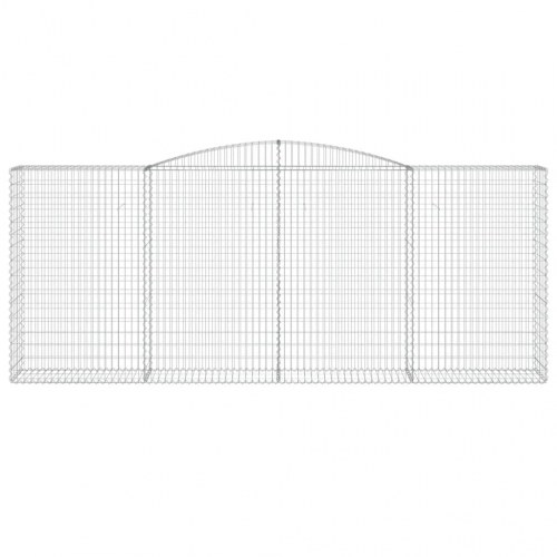 Buede gabionkurve - 5 stk. 400 × 50 × 160/180 cm i galvaniseret jern