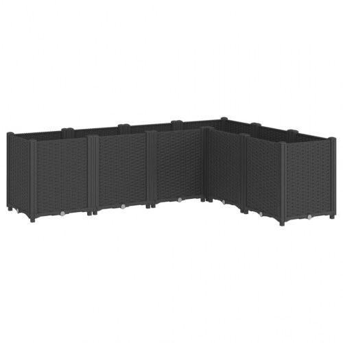 Plantekasse med 6 moduler 160 x 120 x 53 cm - sort