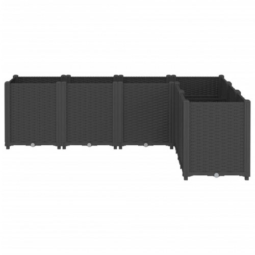 Plantekasse med 6 moduler 160 x 120 x 53 cm - sort