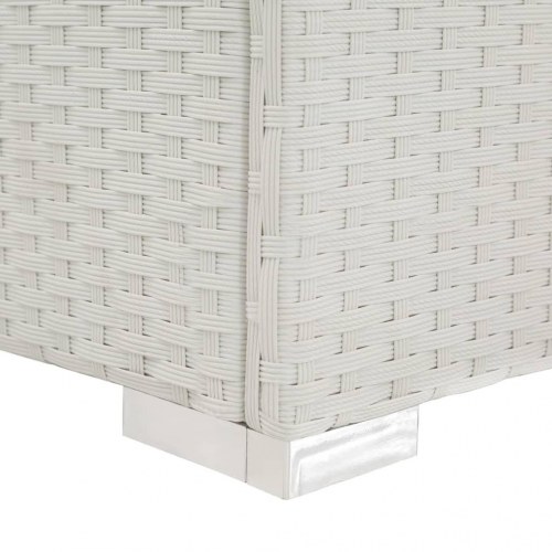 Liggestol med hynde i polyrattan - hvid/sort, justerbar