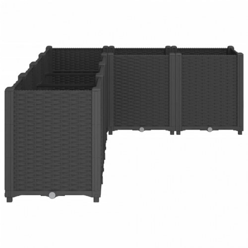 Plantekasse med 6 moduler 160 x 120 x 53 cm - sort