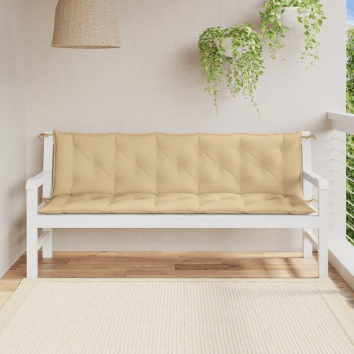 Hynder til havebænk 2 stk. 180x50x7 cm stof meleret beige
