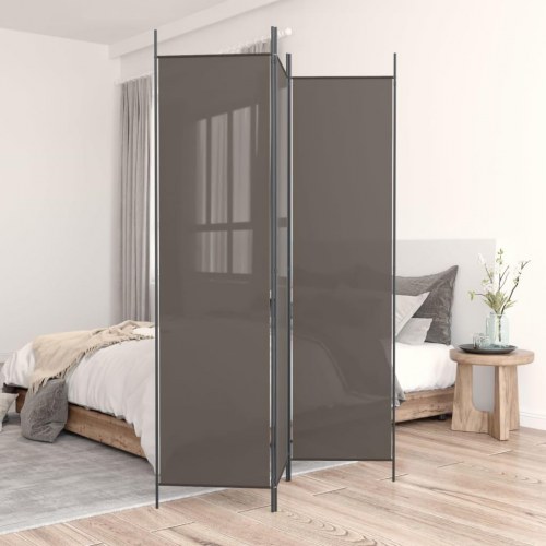 3-panels rumdeler 150 x 220 cm - antracitgrå
