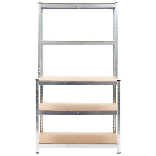 Opbevaringsreol 100 x 60 x 180 cm cm stål og MDF sølvfarvet